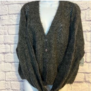 Free People Amelia cardigan alpaca wool gray M
